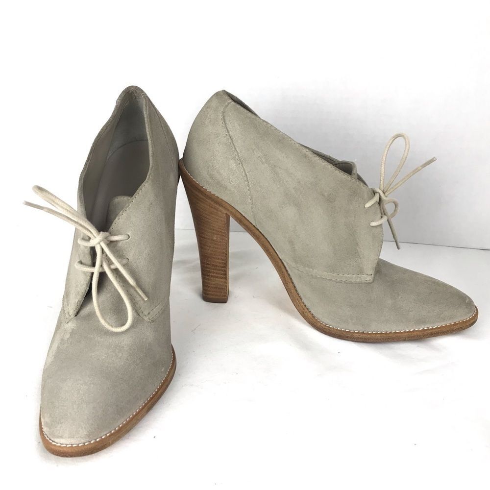 Balenciaga Suede Stacked Heeled Lace Up Booties 38.5 EUR